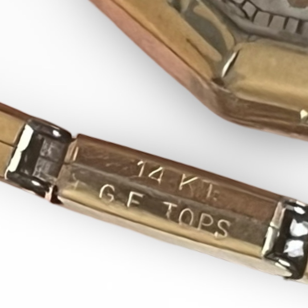 Art Deco Elbon Watch 14 Karat Gold Filled Top Band and Front Watch Case - Picture 5 of 7